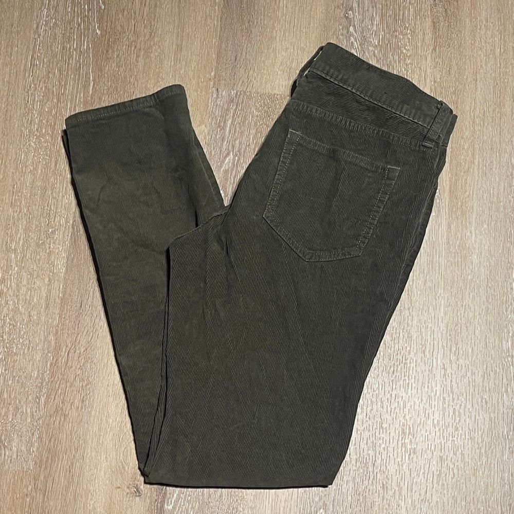 J. Crew Flex Slim Corduroy Pants W30 L30 Olive Green‎ Fair Trade Factory EUC
